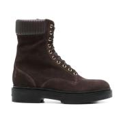 Bruine Suède Ritslaarzen Santoni , Brown , Dames