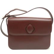 Pre-owned Leather shoulder-bags Cartier Vintage , Brown , Dames