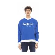 Lange Mouw Sweater - Voorlogo Baldinini , Blue , Heren