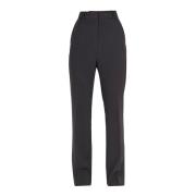 Wijde gabardine broek met rechte pijp Ottod'Ame , Black , Dames