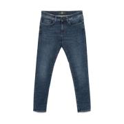 Indigo Blue Skinny Cut Denim Jeans Pt01 , Blue , Heren