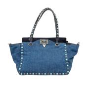 Pre-owned Leather shoulder-bags Valentino Vintage , Blue , Dames