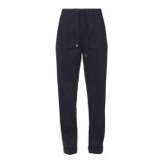 Milano Straight Broek met Geribbelde Detail Liviana Conti , Blue , Dam...