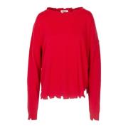 Vintage Merino Wollen Trui Ottod'Ame , Red , Dames