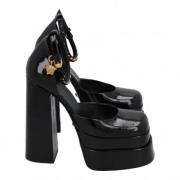 Pre-owned Leather heels Versace Pre-owned , Black , Dames