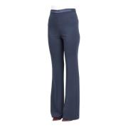 Blauwe Elegante High-Waisted Straight-Leg Broek ViCOLO , Blue , Dames