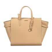 Beige Dames Handtas met Verstelbare Band Calvin Klein , Beige , Dames