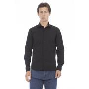 Slim Herenshirt met Italiaanse Kraag Baldinini , Black , Heren