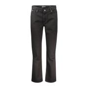 Zwarte katoenen Straight-Leg Jeans & Broeken Guess , Black , Dames