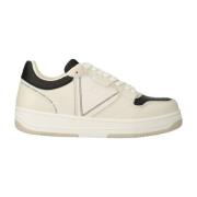 Lage Leren Sneakers - Ancona Stijl Guess , Beige , Heren