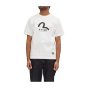 Wit Katoen Regular Fit T-Shirt Evisu , White , Heren