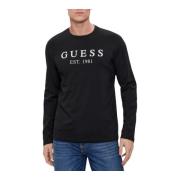 Heren Logo T-shirt Guess , Black , Heren