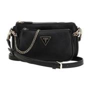 Noelle Dubbele Pouch Crossbody Tas Guess , Black , Dames