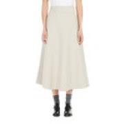 Elegante Wollen Uitlopende Lange Rok Max Mara , Beige , Dames