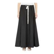 Wijd uitlopende taffeta rok met trekkoord taille Max Mara , Black , Da...