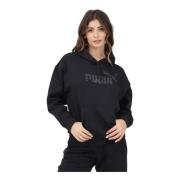 Dierenprint hoodie voor vrouwen Puma , Black , Dames