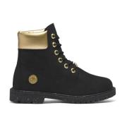 Zwarte Waterdichte Leren Laarzen Timberland , Black , Dames