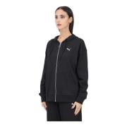 Zwarte Rits Trui Dames Casual Stijl Puma , Black , Dames