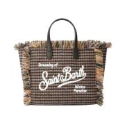 Mini Vanity Tas Pied de Poule Saint Barth , Brown , Dames