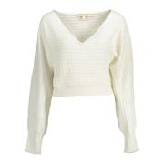 Witte Lange Mouw Geborduurde Top Kocca , White , Dames