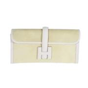 Pre-owned Leather clutches Hermès Vintage , Beige , Dames