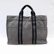 Pre-owned Canvas totes Hermès Vintage , Gray , Dames