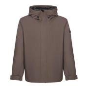 Verstelbare capuchon bruine jas Moncler , Brown , Heren