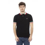 Tricolor Polo T-shirt met Korte Mouwen Baldinini , Black , Heren