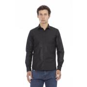 Slim Fit Overhemd - Voorknoopsluiting Baldinini , Black , Heren