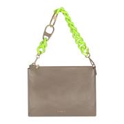 Leren tas met afneembaar handvat en schouderband My Best Bags , Beige ...