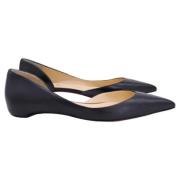 Pre-owned Leather flats Christian Louboutin Pre-owned , Black , Dames