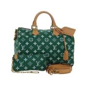 Pre-owned Canvas handbags Louis Vuitton Vintage , Green , Dames