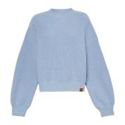 Blauwe Wollen Crewneck Trui Timberland , Blue , Dames