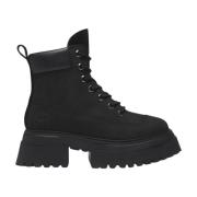 Zwarte Suède Veterschoenen Timberland , Black , Dames