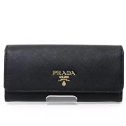 Pre-owned Leather wallets Prada Vintage , Black , Dames