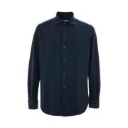 Blauw Katoenen Overhemd Loro Piana , Blue , Heren