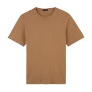 Pima Katoenen T-shirt - Ronde Hals Eden Park , Brown , Heren