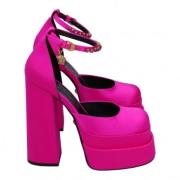 Pre-owned Satin heels Versace Pre-owned , Pink , Dames