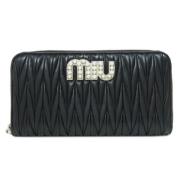 Pre-owned Leather wallets Miu Miu Pre-owned , Black , Dames