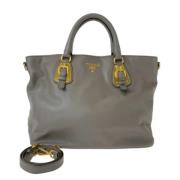 Pre-owned Leather totes Prada Vintage , Gray , Dames