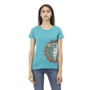 Casual Ronde Hals Korte Mouw T-shirt Trussardi , Blue , Dames