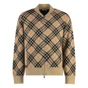 Cashmere Ritsvest met Motief Burberry , Beige , Heren