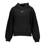 Zwarte hoodie met borduursel en print Calvin Klein , Black , Dames