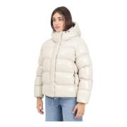 Beige Gewatteerde Jas Dames Winterjas Napapijri , Beige , Dames