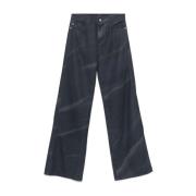 Zwarte Denim Jeans met Vervaagd Effect Emporio Armani , Black , Dames