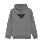 Grijze Sweater met Trekkoord Capuchon Emporio Armani , Gray , Heren