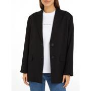 Zwarte Viscose Blazer Jas Calvin Klein Jeans , Black , Dames