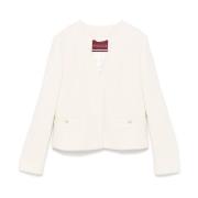 Witte Wollen Blend Bouclé Jas Gucci , White , Dames