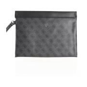 Monogram PU leren clutch - Zwart Guess , Gray , Heren