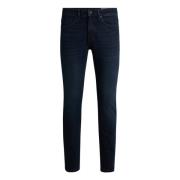 Delaware Slim Fit Jeans in blauw-zwart denim Hugo Boss , Blue , Heren